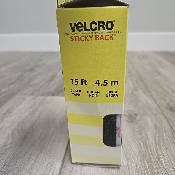 Velcro Sticky Back General Purpose Hook And Loop Fastner 15ft Black Roll - Picture 4 of 4